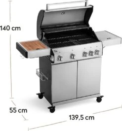 Burnhard Gas BBQ Big FRED Deluxe - 4 Branders - Incl. Keramische Infraroodbrander & Afdekhoes - Deluxe -Keuken Accessoires Verkoop 1113x1200 5