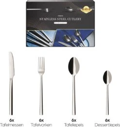 Nevana Bestekset - 24 Delig - 18/10 Edelstaal - Bestek - Lepels, Messen, Vorken -Keuken Accessoires Verkoop 1137x1200 3