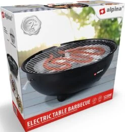Alpina Elektrische BBQ - Tafel-Barbecue - Geen Rook - Binnen Barbecueën - 1250W - Ø 30 Cm - Zwart -Keuken Accessoires Verkoop 1137x1200 5