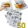 Rainbecom - 50 Stuks - 19 X 17 Cm - Hamburger Zakje Papier - Vetvrij Papier - Papieren Zak Voor Sandwiches - Krant -Keuken Accessoires Verkoop 1157x1200 1