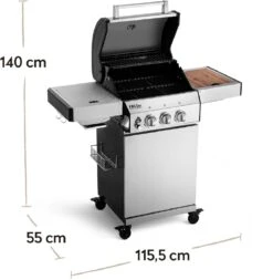 Burnhard Gas BBQ FRED JR. Deluxe - 2 Branders - Incl. Keramische Infraroodbrander & Afdekhoes - Deluxe -Keuken Accessoires Verkoop 1170x1200 5