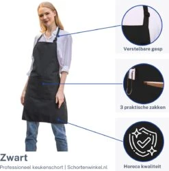 Schortenwinkel - Professioneel Keukenschort - Kookschort - Horeca - Zwart -Keuken Accessoires Verkoop 1180x1200