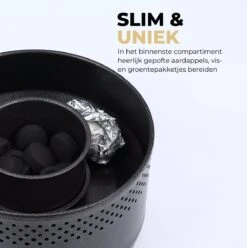 Ozocozy BBQ-ONE Houtskool Tafelbarbecue - Ø30 Cm- Zwart - Incl. Draagtas, Siliconen Bakkwast En RVS-Barbecuetang -Keuken Accessoires Verkoop 1197x1200 10