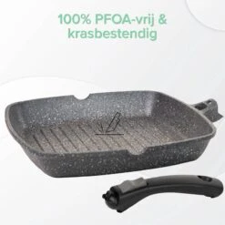 Coninx Grillpan 28CM - Steakpan - Afneembare Handgreep - PFAS-vrij - Grijs -Keuken Accessoires Verkoop 1198x1200 8