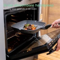 Coninx Grillpan 28CM - Steakpan - Afneembare Handgreep - PFAS-vrij - Grijs -Keuken Accessoires Verkoop 1198x1200 9