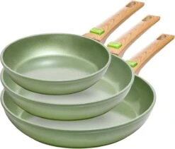 Just Vegan Koekenpan ECO Met Afneembaar Handvat 20 Cm Aluminium Groen -Keuken Accessoires Verkoop 1200x1024