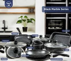 Westinghouse Hapjespan Inductie - Ø 32 Cm - Zwart Marmer - Met Deksel -Keuken Accessoires Verkoop 1200x1036