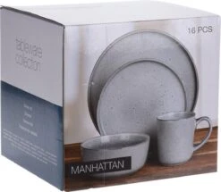 Excellent Serviesset - Servies - 16 Stuks - Aardewerk - Grijs -Keuken Accessoires Verkoop 1200x1044 1