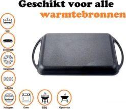 Kicinn Grillplaat - Gietijzer - Geëmailleerd - Incl. Accessoires - Ø 33 X 21.8 Cm (LxB) -Keuken Accessoires Verkoop 1200x1045