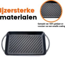 Kicinn Grillplaat - Gietijzer - Geëmailleerd - Incl. Accessoires - Ø 33 X 21.8 Cm (LxB) -Keuken Accessoires Verkoop 1200x1050