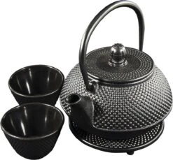 SakuraTea - Theepot Set - 4-delig - Gietijzer - Zwart - 0.8L - 2 Kopjes (100ml) -Keuken Accessoires Verkoop 1200x1113 3