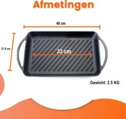 Kicinn Grillplaat - Gietijzer - Geëmailleerd - Incl. Accessoires - Ø 33 X 21.8 Cm (LxB) -Keuken Accessoires Verkoop 1200x1127