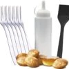 Ocina Poffertjespan Accessoires Set - Doseerfles - Poffertjes Spuitfles - 6x Poffertjes Vork - Kwast - Siliconen Kwast - Bakkwast - Gratis Poffertjes E-Book -Keuken Accessoires Verkoop 1200x1148