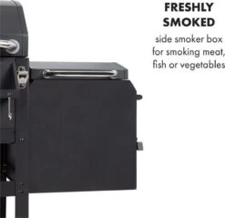 Klarstein Kingsville Double Barbecue - Houtskool- En Gasbarbecue - Smoker BBQ - Inclusief Deksels En Thermometer - Met 2 Roosters - Zwart -Keuken Accessoires Verkoop 1200x1161 3