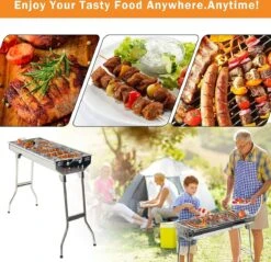 Uten - Houtskoolbarbecue - Opvouwbare Barbecue - Houtskoolbarbecues - Draagbare Camping Barbecue - 430 Roestvrij Staal Grill BBQ - 5-10 Persoon Tuin Buitenfeest - Zilver -Keuken Accessoires Verkoop 1200x1162 3