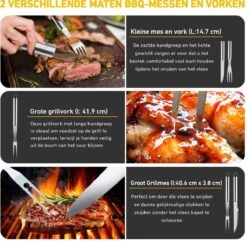 Saveur Royal® 35-delige Barbecue Gereedschapset In Roestvrij Staal - BBQ Grill Set Met Draagtas - Barbecuegerei-sets - Barbecue Accessoires Gereedschap - 35-delig -Keuken Accessoires Verkoop 1200x1170 5