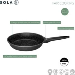 Sola - Fair Cooking Zwart/wit Greblon Anti Aanbaklaag -Keuken Accessoires Verkoop 1200x1184