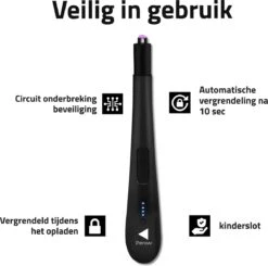 Oplaadbare Lange Elektrische Aansteker - Zwart - Duurzame Plasma Aansteker - Inclusief Cadeauverpakking - BBQ - Kaarsen -Keuken Accessoires Verkoop 1200x1190 6