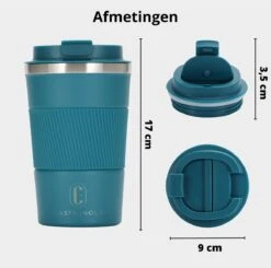 Castagnola Design RVS Koffiebeker To Go - Blauw - 380ml - Thermosbeker - Theebeker -Keuken Accessoires Verkoop 1200x1191 5