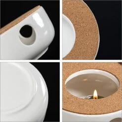 ConBlom Keramische Theepot, Warmer, Theewarmer, Koffiewarmer, Stoofje, Met Kurk-stoofje, Theepot Basis, Theefornuis, Melkwarmer Voor Thuis, Café, Theemelk (zonder Kaars En Theepot) -Keuken Accessoires Verkoop 1200x1199 12