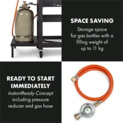 Klarstein Kingsville Double Barbecue - Houtskool- En Gasbarbecue - Smoker BBQ - Inclusief Deksels En Thermometer - Met 2 Roosters - Zwart -Keuken Accessoires Verkoop 1200x1200 1022