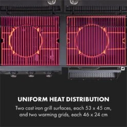 Klarstein Kingsville Double Barbecue - Houtskool- En Gasbarbecue - Smoker BBQ - Inclusief Deksels En Thermometer - Met 2 Roosters - Zwart -Keuken Accessoires Verkoop 1200x1200 1026