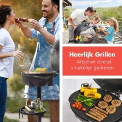 KitchenBrothers Elektrische BBQ - Met Grillplaat - Anti-aanbaklaag - Incl. Plank/Houders - Grilloppervlak 46,5x33,8cm - Tot 300°C - 2400W - Zwart -Keuken Accessoires Verkoop 1200x1200 1036