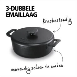 BRABANTIA THE DUTCH Gietijzeren Braadpan - Ø 28cm - MAT Zwart - Inductie -Keuken Accessoires Verkoop 1200x1200 106
