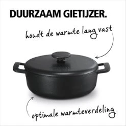 BRABANTIA THE DUTCH Gietijzeren Braadpan - Ø 28cm - MAT Zwart - Inductie -Keuken Accessoires Verkoop 1200x1200 107