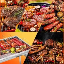 Uten - Houtskoolbarbecue - Opvouwbare Barbecue - Houtskoolbarbecues - Draagbare Camping Barbecue - 430 Roestvrij Staal Grill BBQ - 5-10 Persoon Tuin Buitenfeest - Zilver -Keuken Accessoires Verkoop 1200x1200 1079