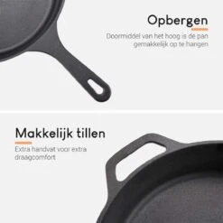 Ocina Gietijzeren Pan – ø30,5cm - Skillet - Koekenpan – Hapjespan – Koekenpan Inductie – Koekenpannenset - Gietijzeren Pan Bbq - Gietijzer -Keuken Accessoires Verkoop 1200x1200 11