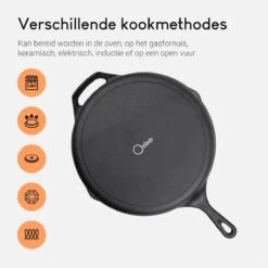 Ocina Gietijzeren Pan – ø30,5cm - Skillet - Koekenpan – Hapjespan – Koekenpan Inductie – Koekenpannenset - Gietijzeren Pan Bbq - Gietijzer -Keuken Accessoires Verkoop 1200x1200 17