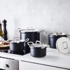 BK Q-linair Master Black Kookpannenset - 5-delig - Veilig Afgietsysteem - Inductie -Keuken Accessoires Verkoop 1200x1200 329