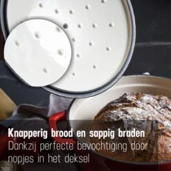 Daumonet Carême Rouge Gietijzeren Braadpan - Sudderpan Kersen Rood - Rond - Ø26 Cm - 4,4 Liter - PFAS & PFOA Vrij - Emaille - Geschikt Voor Alle Warmtebronnen - Elektrisch - Gas - Halogeen - Inductie - Keramisch - Vaatwasserbestendig -Keuken Accessoires Verkoop 1200x1200 390