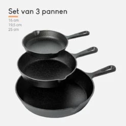 Ocina Gietijzeren Pan – Set Van 3 Stuks – ø25cm, ø19.5cm En ø16cm - Skillet - Koekenpan – Hapjespan – Koekenpan Inductie – Koekenpannenset - Gietijzeren Pan Bbq - Gietijzer - Incl. Receptenboek 12 Ocina Gietijzeren Pan – Set Van 3 Stuks – ø25cm, ø19.5cm En ø16cm - Skillet - Koekenpan – Hapjespan – Koekenpan Inductie – Koekenpannenset - Gietijzeren Pan Bbq - Gietijzer - Incl. Receptenboek -Keuken Accessoires Verkoop 1200x1200 403