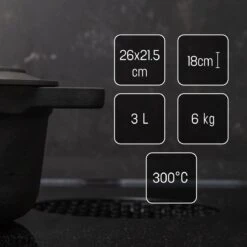 Gietijzeren Braadpan - Sudderpan Zwart Van Daumonet - Ovaal - Ø 29 Cm - 3 Liter - 100% PFAS & PFOA Vrij - Emaille - Geschikt Voor Alle Warmtebronnen - Elektrisch - Gas - Halogeen - Inductie - Keramisch - Vaatwasserbestendig -Keuken Accessoires Verkoop 1200x1200 434