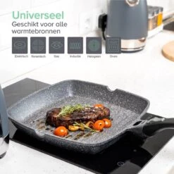 Coninx Grillpan 28CM - Steakpan - Afneembare Handgreep - PFAS-vrij - Grijs -Keuken Accessoires Verkoop 1200x1200 471