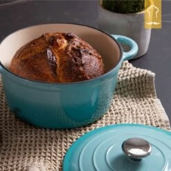 Chefarone Gietijzeren Pan - Braadpan Inclusief Deksel - Geschikt Voor Alle Warmtebronnen - Geëmailleerd Blauw -Keuken Accessoires Verkoop 1200x1200 480