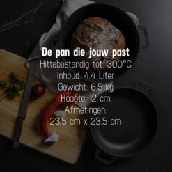 Daumonet Ducasse Gietijzeren Double Use Braadpan - Combi Sudderpan Zwart - 2-in-1 Bak- En Braadpan - PFAS & PFOA Vrij - Rond - Ø 26 Cm - 4,4 Liter - Emaille - Alle Warmtebronnen - Elektrisch - Gas - Halogeen - Inductie - Keramisch -Keuken Accessoires Verkoop 1200x1200 590