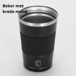 Castagnola Design RVS Koffiebeker To Go - Zwart - 380ml - Thermosbeker - Theebeker -Keuken Accessoires Verkoop 1200x1200 608
