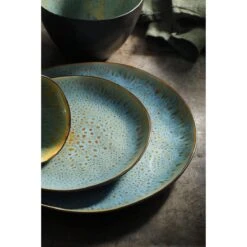 Palmer Serviesset Lotus Stoneware 6-persoons 24-delig Zwart Turquoise -Keuken Accessoires Verkoop 1200x1200 650