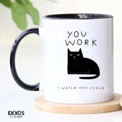 I Work Hard Kat Mok - Katten - Juf Cadeau - Meester Cadeau - Verjaardagscadeau - Cadeau - Verjaardag Cadeau Man - Cadeau Voor Man - Cadeau Voor Vrouw - Mokken - Theeglazen - Koffiekopjes -Keuken Accessoires Verkoop 1200x1200 670