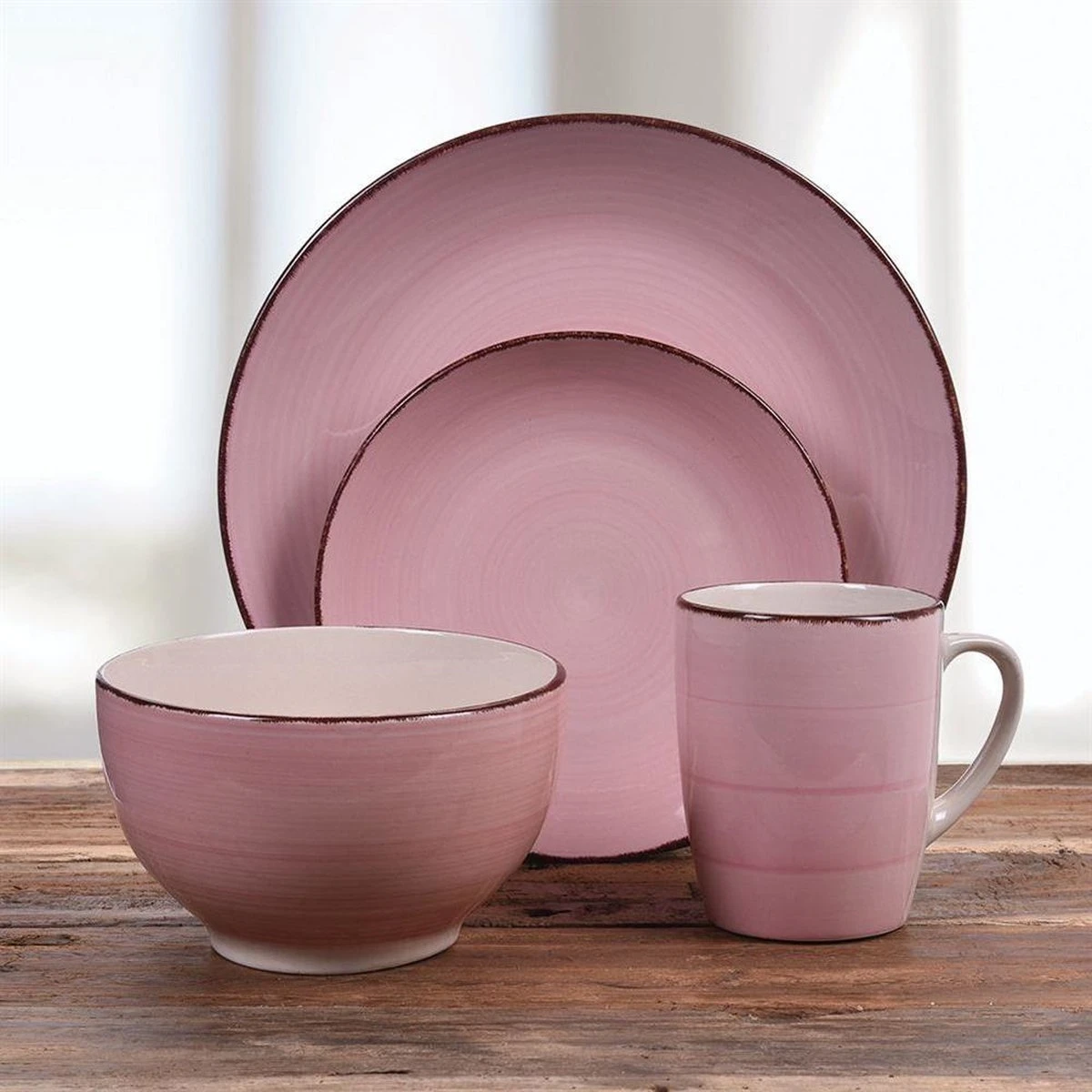 Excellent Houseware Excellent Serviesset 16 Delig - Aardewerk - Roze 3 Excellent Houseware Excellent Serviesset 16 Delig - Aardewerk - Roze