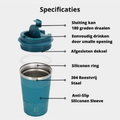 Castagnola Design RVS Koffiebeker To Go - Blauw - 380ml - Thermosbeker - Theebeker -Keuken Accessoires Verkoop 1200x1200 716