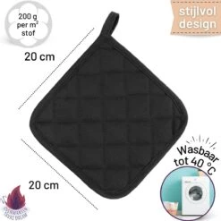 Merkloos Tavas Dream Hittebestendige Pannenlappen | 2 Stuks | Katoen, Thermolite | Tot 220°C | Zwart 11 Merkloos Tavas Dream Hittebestendige Pannenlappen | 2 Stuks | Katoen, Thermolite | Tot 220°C | Zwart -Keuken Accessoires Verkoop 1200x1200 768