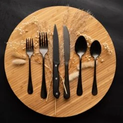 OEC Kitchen Bestekset 36-delig - Zwart - 6 Persoons - Steakmessen - Messen - Vorken - Lepels - RVS 12 OEC Kitchen Bestekset 36-delig - Zwart - 6 Persoons - Steakmessen - Messen - Vorken - Lepels - RVS -Keuken Accessoires Verkoop 1200x1200 823