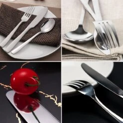 Deleca 8 Persoons Bestekset (48-delig) - Lepels, Messen, Vorken & Steakmessen - Vaatwasserbestendig - Zilver / RVS -Keuken Accessoires Verkoop 1200x1200 859