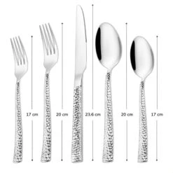 Deleca 6 Persoons Bestekset Deluxe (30-delig) - Vorken, Lepels En Messen - Vaatwasserbestendig - Gehamerd - Zilver / RVS -Keuken Accessoires Verkoop 1200x1200 884