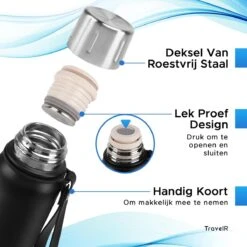 TravelR Thermosfles - Thermoskan - Drinkfles - Isoleerfles - BPA Vrij - Roestvrij Staal - 750 ML - Mat Zwart 9 TravelR Thermosfles - Thermoskan - Drinkfles - Isoleerfles - BPA Vrij - Roestvrij Staal - 750 ML - Mat Zwart -Keuken Accessoires Verkoop 1200x1200 900