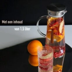 MÊZON® Schenkkan - Glazen Waterkan - Waterkaraf Voor Fruitwater - Multifunctionele Decanteer Karaf - Kan Met Deksel - 1.5L Capaciteit -Keuken Accessoires Verkoop 1200x1200 973